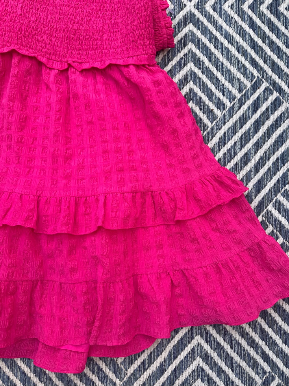 Lulu's Hot Pink Smocked Ruffle Mini Dress - Picture 4 of 5